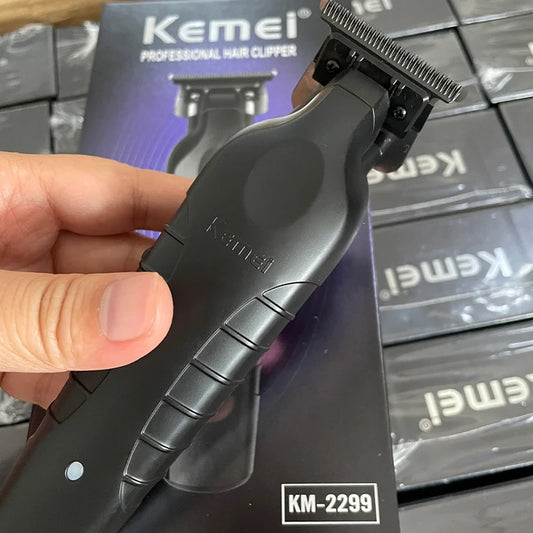 Kemei 2299 Barber – Máquina de Corte Profissional Sem Fio, Trimmer 0mm, Zero Gapped, Carving Clipper, Detailer, Acabamento Elétrico